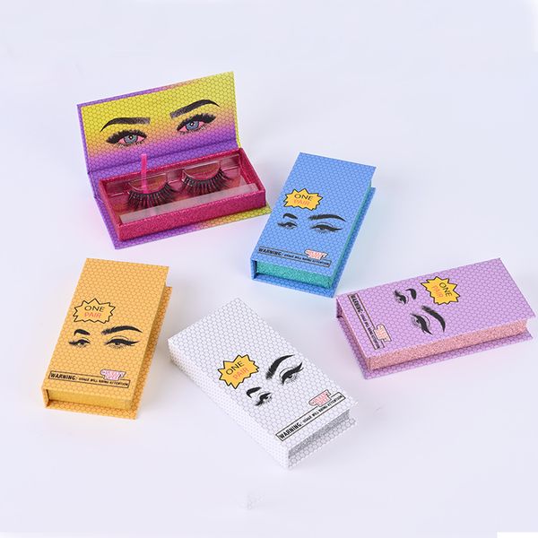 25mm Mink Lash Boxes Boîte d'emballage de cils Emballage de cils vide avec plateau Rectangle Case Paquet de cils pour le maquillage