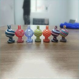 25mm od kleurrijke glazen bubble carbo caps voor roken platte top quartz banger nagels siliconen water pijpen bongs pijp dab rigs