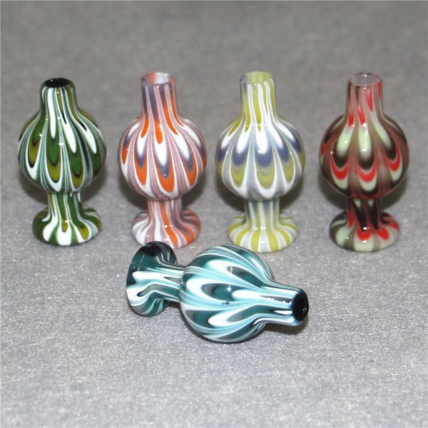 25 mm OD Glass Bubble Cap US Cyclone Spinning carb caps para Hookahs cuarzo banger clavos terp perla bong ash catcher dab rigs