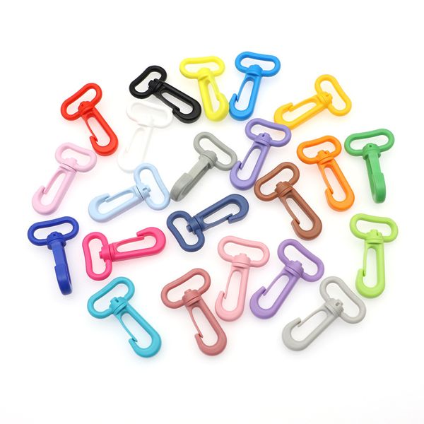 Mousquetons en plastique de 25mm, Clips pivotants colorés multifonctions pour ceintures de sac, sangles, porte-clés, fermoir, accessoires de sac à dos