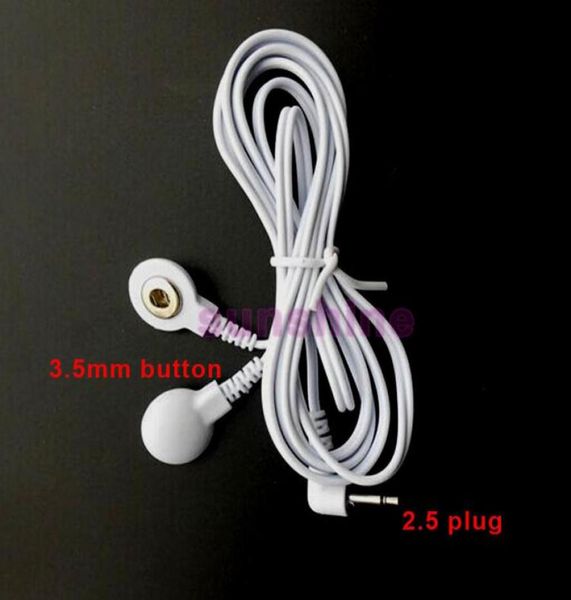 Bouettes de 25 mm 2 boutons Électrodes Tens Fils de plomb Câbles de connexion pour les dizaines de thérapie numérique Machine Masseur Electrode fil Medical 3676025