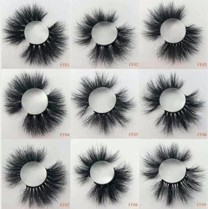 25 mm Vrai Frons de vison Fluffy False Eye Cils à la main Dramatic Curly Lashes 3D MINK EXECHES 10 paires8903402