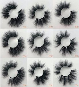 25 mm Vrai Frons de vison Fluffy False Eye Cils à la main Dramatic Curly Lashes 3D Fiches de vison 10 paires9947634