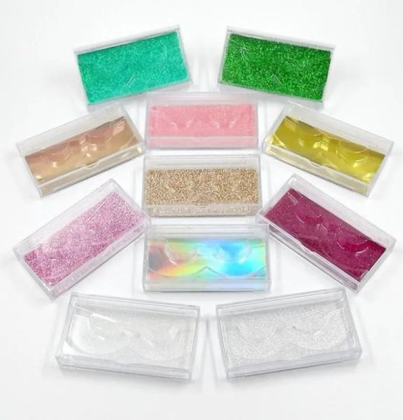 Boîte à cils rectangulaire en plastique Transparent, boîtes d'emballage vides pour faux cils cosmétiques, 1 paire d'étui pour cils, 25mm