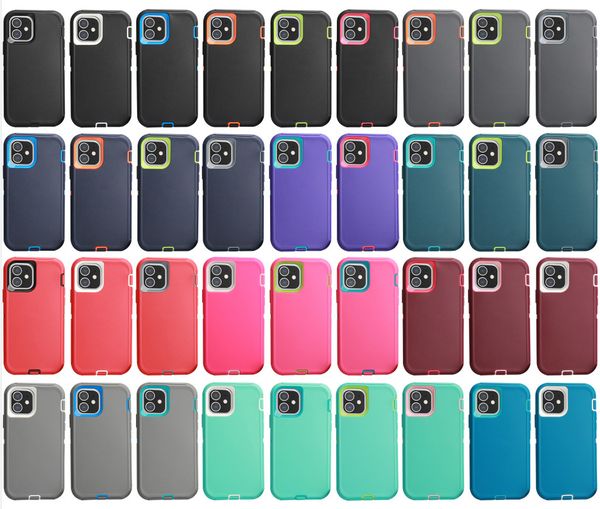 Defender Funda para PC a prueba de golpes Fundas traseras Funda de goma TPE Teléfono móvil a prueba de golpes 2 en 1 Fundas con clip para iPhone 15 Pro Max iPhone 11 12 13 14 Modelos