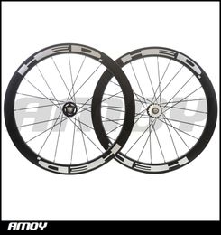 25mm Breedte 50mm High Hed Paint Fixed Gear Carbon Whebeelset Full Carbon 700C Road Track Bike FietswielenWheels