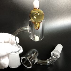 Banger à Quartz à fond rond de 25mm XL, 3mm d'épaisseur, avec insertion de perles Terp, bouchon en verre, accessoires pour fumer