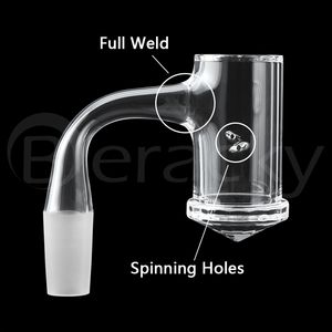 Beracky roken volledige las afgeschuinde rand facet spinner quartz banger met draaiende gaten 25mmod naadloze tourbillon nagels voor glazen water bongs DAB Oil Rigs Pipes