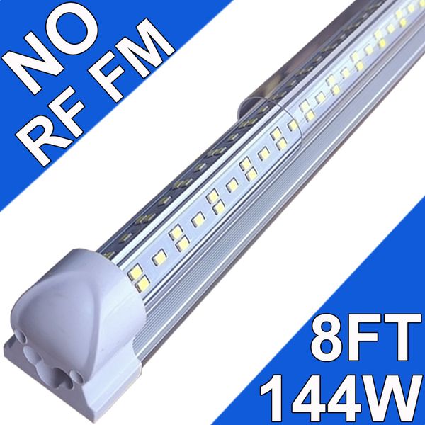 Lot de 25 lampes d'atelier LED T8, 8 pieds 144 W 6500 K lumière du jour blanc connectable NO-RF RM LED tube intégré lumières barre LED lumières usine garage, atelier, établi usastock