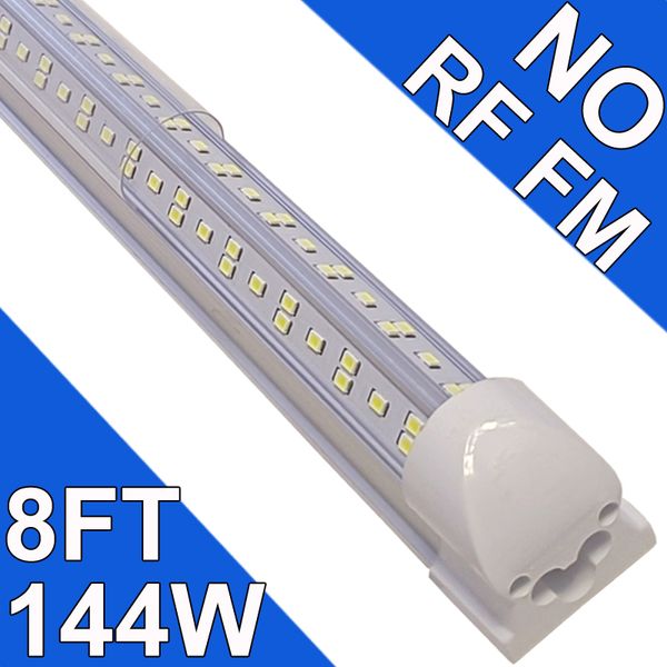 Lot de 25 lampes d'atelier LED T8, 8 pieds 144 W 6500 K lumière du jour blanc connectable NO-RF RM LED tube intégré lumières usine barre LED lumières usine garage, atelier, établis usastock