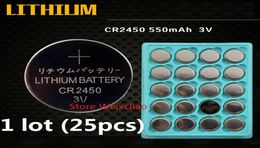 25pcs 1 Lot Cr2450 3V Lithium Li ionen Button Cell Battery Cr 2450 3 Volt Liion Coin Battery Batteries Tray Pakket 7344356
