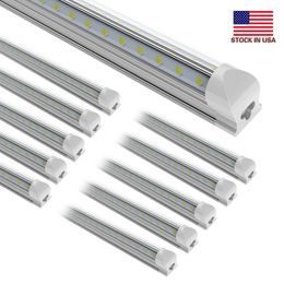 25 uds., 8 pies, 150 W, en forma de V, 2 pies, 3 pies, 4 pies, 5 pies, 6 pies, puerta de refrigeración, tubos Led T8, tubo Led integrado, luces Led de doble cara, 85-265V, Stock en EE. UU.