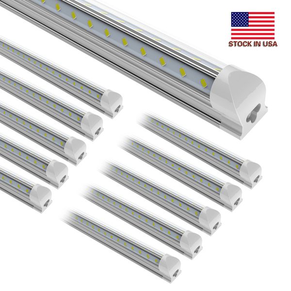 25 piezas 8 pies 150 W, tubo LED T8 integrado en forma de V 2 4 5 6 8 pies lámpara fluorescente 15000lm 8 pies 2 filas tubos de luz iluminación de la puerta del refrigerador