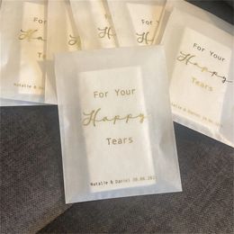25pcs Any Design Personalised Foiled Wedding Tissue Packs | Personalised Wedding Confetti Packs | Happy Tears | Confetti Packs |
