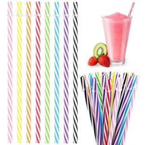 25pcs / sac à rayures réutilisables Paies de consommation d'alcool en plastique dur paille droite Couleur Couleur de fruits JUICE BOIS T9I002630