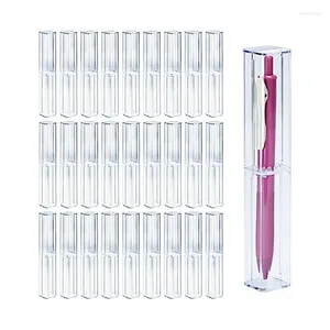 25 stuks helder acryl etui verpakking set lege plastic pen opslagcontainer