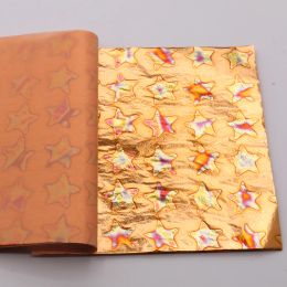 25pcs Papier d'artisanat 14 cm Papier de décopatch Raw Papier de tissu Varigated Gol Leaf Feuilles Arts and Crafts Supplies Papier Scraphique