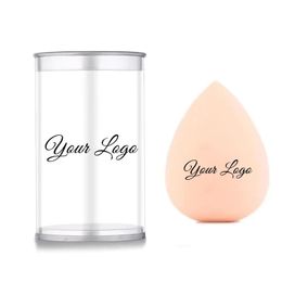 25pcs Blender cosmétique d'oeuf de beauté personnalisée avec boîte Personnalisez la marque privée Latex Clear Box Makeup Sponge 240329