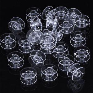 25pcs Bobines vides à coudre des bobines en plastique transparent avec boîte de rangement de boîtier pour frère Janome chanteur elna tp-hot