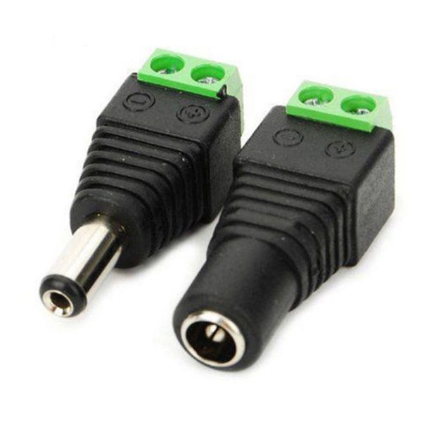 25 pièces femelle + 25 pièces connecteur DC mâle accessoires d'éclairage 2.1*5.5mm adaptateur prise d'alimentation connecteurs de câble pour bande lumineuse LED 3528/5050/5730