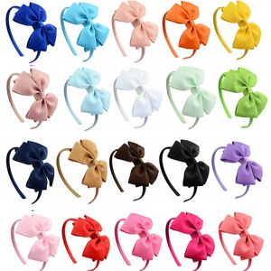 25pcs Kids Little Girls Hoofdbanden voor meisjes schattige solide kleur grosgrain lintkop accessoires bogen haar hoepel