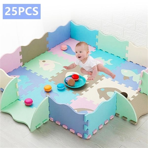 25 Pcs Enfants Jouets Eva Tapis Pour Enfants Tapis De Jeu Pour Bébé Tapis Doux Tapis De Jeu Au Sol Puzzle Centre D'activités Pour Bébés Tapis Ramper 210402