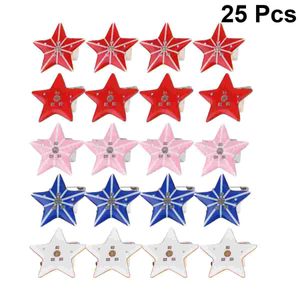 25 uds broches de luz LED Pin estrella intermitente insignia broche pasador para pecho suéter chal bufanda hebilla para el día de San Valentín Navidad 240106