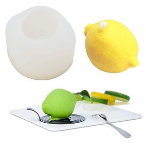 25 pièces/lot 3D citron Silicone moule à la main savon aromathérapie plâtre bougies moule bricolage Dessert Mousse gâteau décor fournitures de cuisson