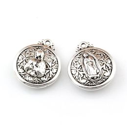 25 pièces lot Antique argent vierge marie pendentifs à breloque pour la fabrication de bijoux Bracelet collier résultats 21x24mm A-481282A