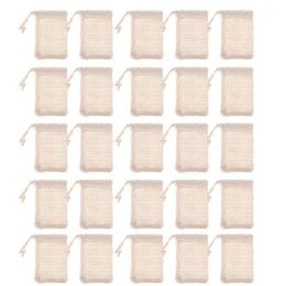 Sac économiseur de savon, 25 pièces, pochette à savon, sac de rangement, porte-cordon, fournitures de bain, fournitures de toilettes, 299M