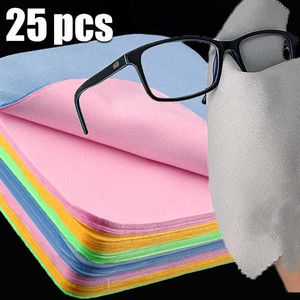 25 pièces microfibre lunettes chiffon de nettoyage lentille lunettes nettoyant téléphone portable écran nettoyage lingettes lunettes accessoires