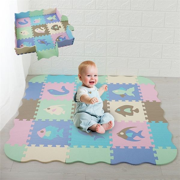 25pcs / set bébé tapis de jeu tapis pliant pour enfants enfants activité de surface tapis rampés Eva mousse puzzle jouets enfant puzzles de sol 210320