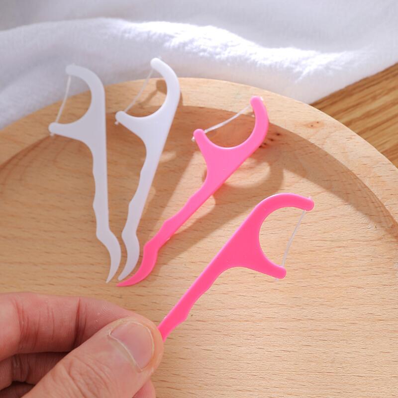 25pcs/set Plastic Toothpick Cotton Floss Toothpick Stick For Oral Health Table Accessories Tool Opp Bag Pack DHL SHip LX3284