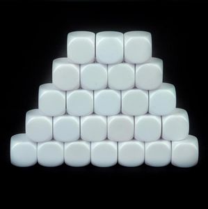 25-delige set witte standaardformaat blanco dobbelstenen D6 zeszijdige acryl RPG gaming-dobbelstenen 16 mm voor bordspel en andere spelaccessoires7773541