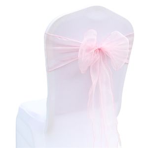 25 % Sheer Organza Chair Sashes Bow Cover for Wedding Party Supplies Christmas Valentines Deco 220514