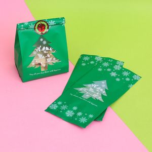 25pcs Snowflake Christmas Sacs-cadeaux Cookie Cookie Baking Packaging Sac décorations de Noël pour la maison 2022 NAVIDAD