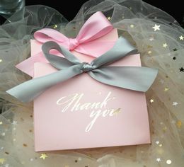 Boîte à bonbons rose imprimée de remerciement, 25 pièces, pour décoration de cadeaux, fournitures de fête, boîtes cadeaux pour faveurs de mariage, 6482987