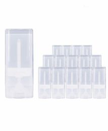 25 pièces blanc noir Transparent vide ovale plat baume à lèvres Tubes en plastique solide parfum déodorant bâton conteneurs 5017396