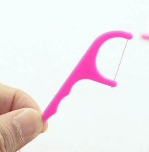25PCSSet Plastic Toothick Cotton Floss Tandenpick Stick voor mondgezondheidstafel Accessoires Tool OPP Bag Pack DHL Schip WX952526099777
