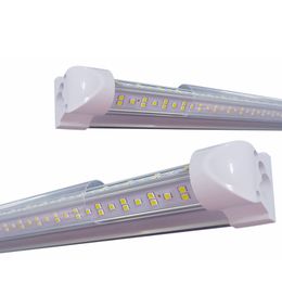 25PSC USALIGHT V-Shaped Integrate T8 LED Tube 2 4 5 6 8 Pies Lámpara fluorescente 144W 8Ft 4Rows Tubos de luz Refrigerador Iluminación de la puerta