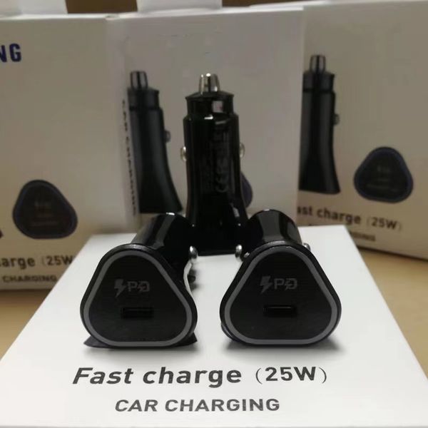 Chargeur de voiture 25W PD pour S20 S22 Z Fold Filp3 USB C Câble de charge super rapide Type-C Port Adaptateur de chargeur de voiture pour iPhone Galaxy Note10 20