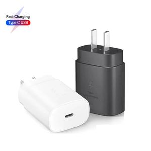 25W PD TYPE C Super Chargeur Fast USB C Adaptateur d'alimentation du chargeur mural US PLIGE EU POUR SAMSUNG S20 S21 S22 Plus Ultra Android Smart Phone