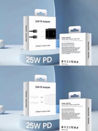 25W Wall Adapters Charger met type C -kabel voor Samsung Super snellaadadapter UL EU -plug met verpakkingsdoos