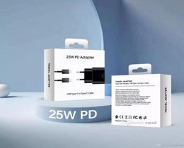 Adaptadores de pared de 25W Cargador con cable Tipo C para Samsung Super rápido Adaptador de carga EU EE. UU. Conectante con caja de empaque8789939