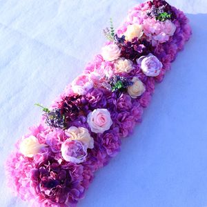 25x100CM route de mariage cité fleurs Rose hortensia bricolage porte arquée rangée de fleurs fenêtre T Station décoration de fête