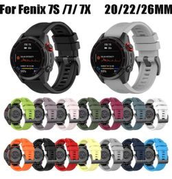 26 22 22 mm Slicon de bande de montre QuickFit Watch pour Garmin Fenix 7x 7 7s Instinct solaire 2 6 6x Pro 5x Descent Epix Gen2 Fenix3 HR EN9817144