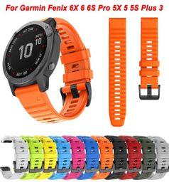 26 22 20MM Siliconen Horlogeband Bandjes Voor Garmin Fenix 6X 6 6S Pro 7X 7 Easyfit Polsband Fenix 5 5X 5S Plus Smartwatch Armband6408430