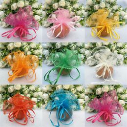 26/35cm Weddings feesten en geschenken rond organza tas sieraden zakjes gaas element Drawable tassen trouwfeest decorat 5z 20220427 d3