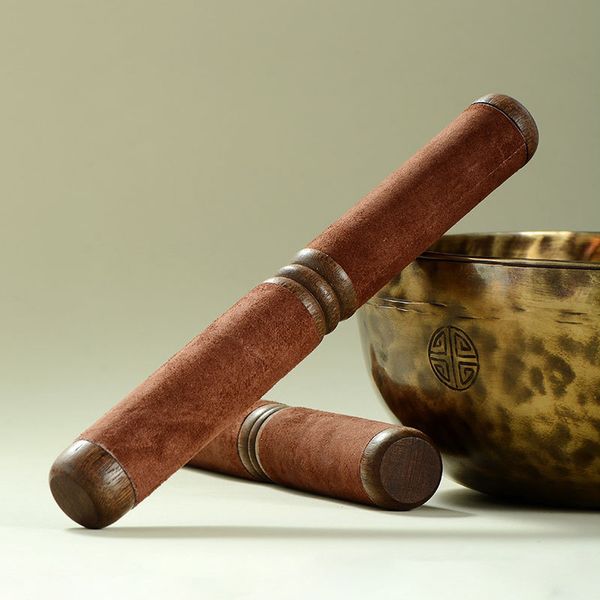 26,5 cm Bol de chant en bois massif Drumstick Népal Stick fait à la main Mallet Malelet Bols accessoires