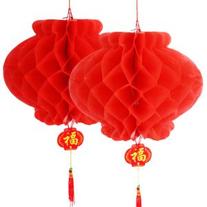 26 cm 10 inch Chinese traditionele feestelijke rode papieren lantaarns voor verjaardagsfeestje bruiloft decoratie DH8578